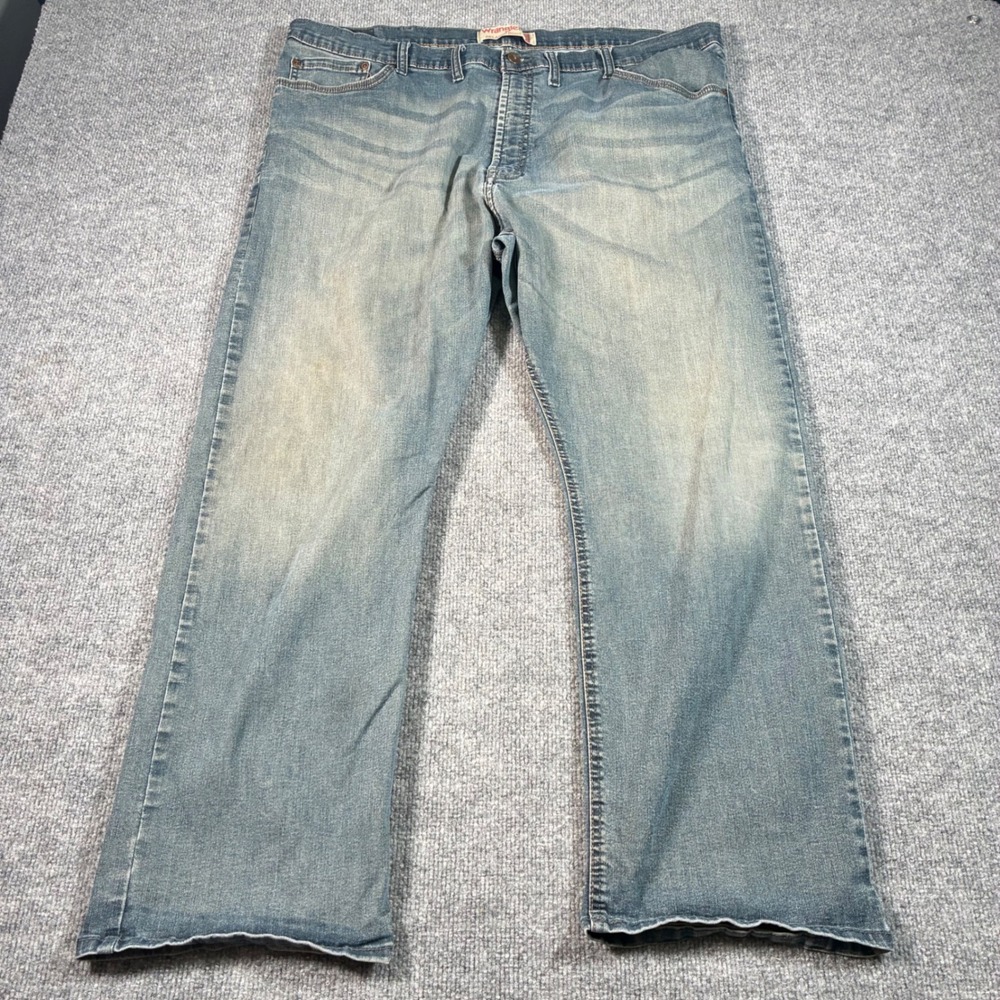Wrangler Five Star Flex Relaxed Bootcut Jeans Mens 42x30 Blue Stretch Denim